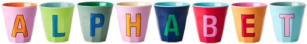 Alphabet Melamine Cups by Rice DK