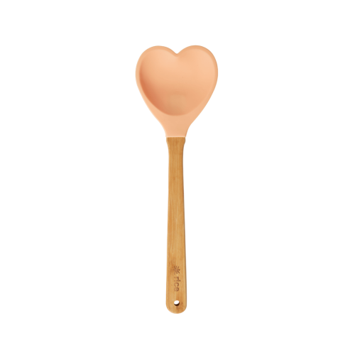 Heart Shaped Silicone Kitchen Spoons Apricot By Rice DK