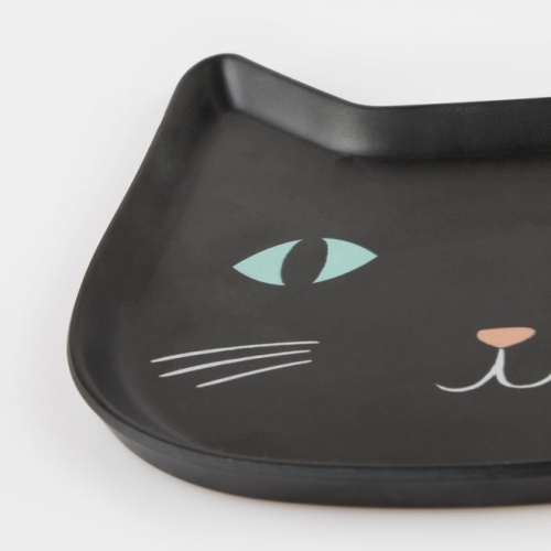 Black Cat Shaped Melamine Plate By Meri Meri