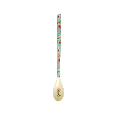 Blue Selma Flower Print Melamine Latte Spoon By Rice