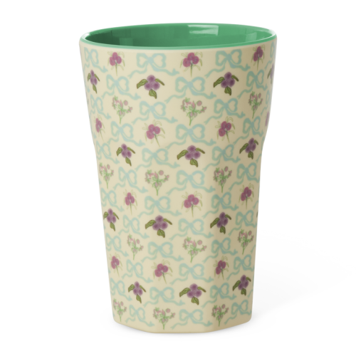 Bow and Bouquet Print Tall Melamine Cup By Rice