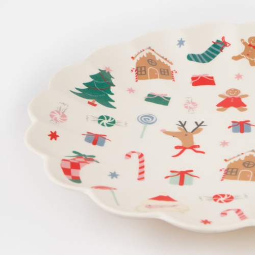 Christmas Print Melamine Plate by Meri Meri