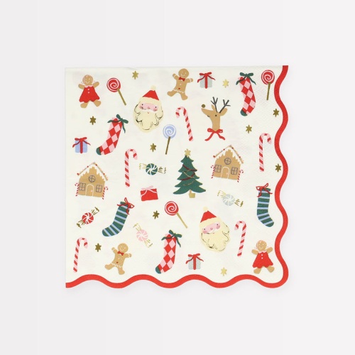 Christmas Print Large Paper Napkins By Meri Meri