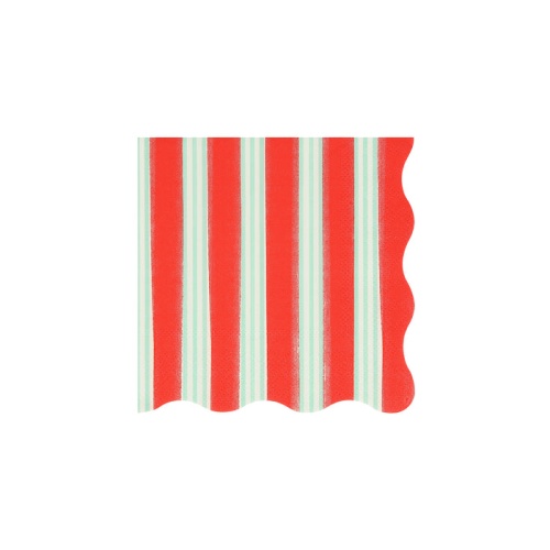 Festive Stripe Small Paper Napkins Pack of 16 By Meri Meri