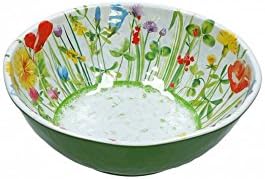 Floral Print Round Melamine Salad Bowl