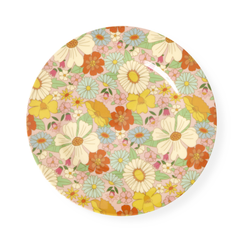 Flower Power Print Melamine Side Plate Rice