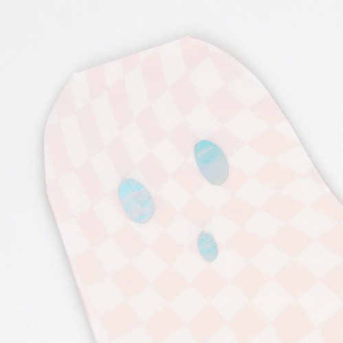 Ghost Shaped Paper Napkins Pink Check By Meri Meri