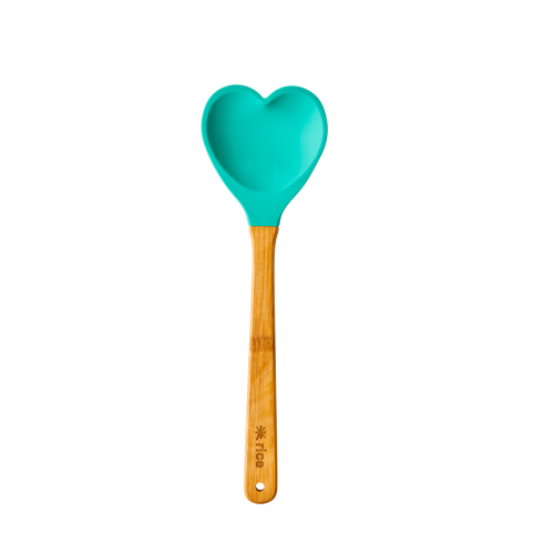 Heart Shaped Silicone Kitchen Spoons Green By Rice DK