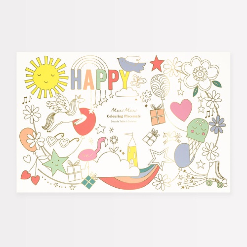 Happy Icons Colouring Placemats by Meri Meri