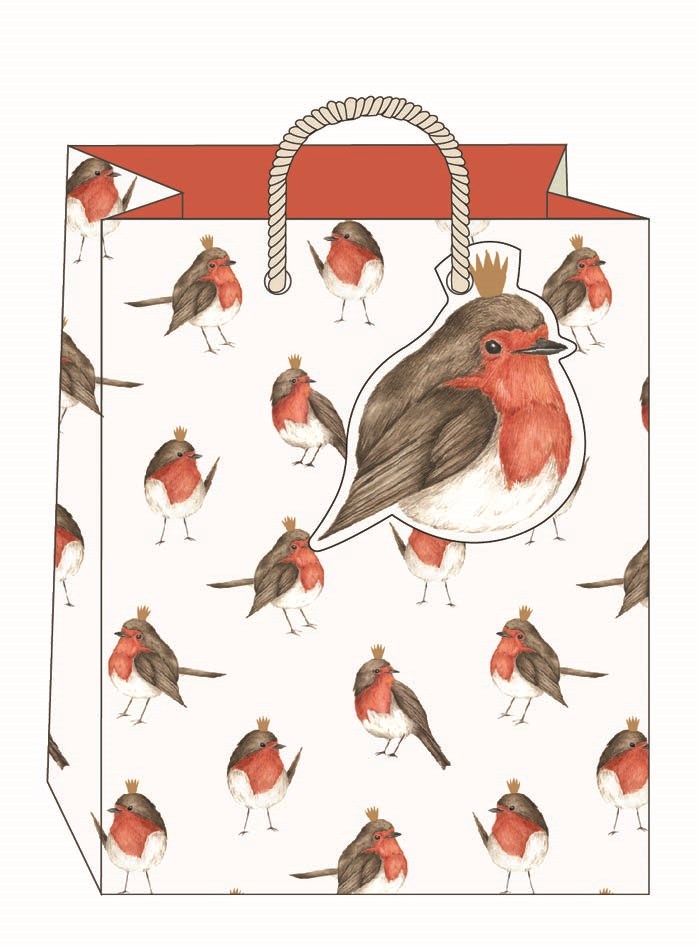 robin christmas gift bag