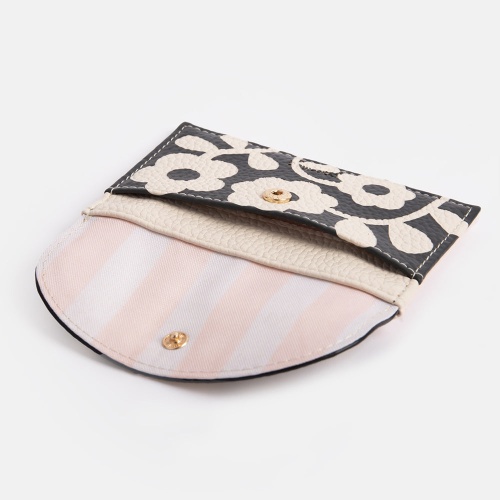 Mono Flower Print Cardholder Coin Purse By Caroline Gardner