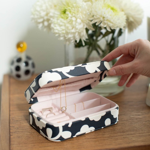 Mono Flower Print Jewellery Box By Caroline Gardner