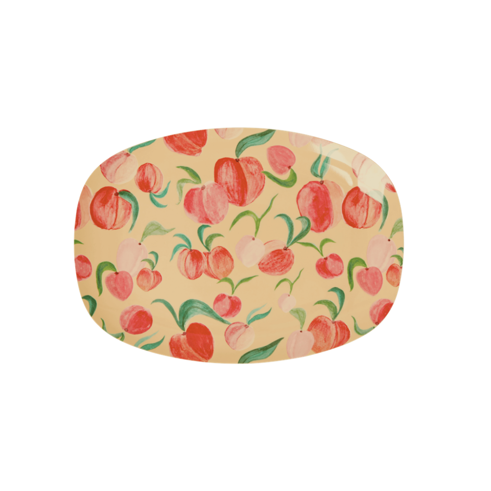 Peach Print Small Rectangular Melamine Plate By Rice DK - Vibrant Home