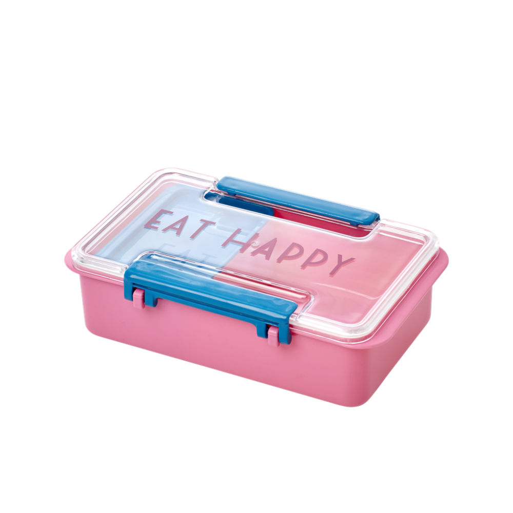 pink and blue lunch box