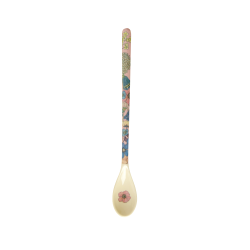 Pink Flower Collage Print Melamine Latte Spoon By Rice