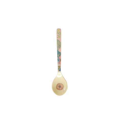 Pink Flower Collage Print Melamine Teaspoon By Rice