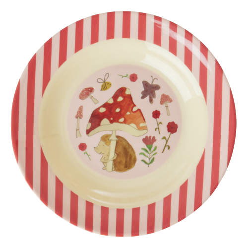 Happy Forest Pink Hedgehog Print Kids Melamine Bowl Rice DK