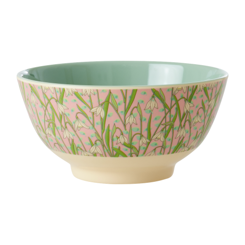 Snowdrop Print Melamine Bowl Rice DK