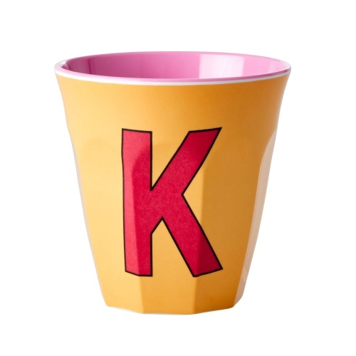 Alphabet Melamine Cup Letter K on Apricot by Rice DK