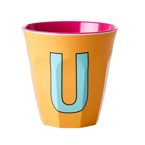 Alphabet Melamine Cup Letter U on Apricot by Rice DK