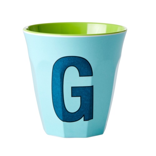 Alphabet Melamine Cup Letter G on Blue by Rice DK