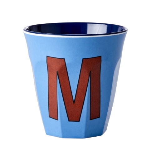 Alphabet Melamine Cup Letter M on Blue by Rice DK