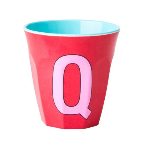 Alphabet Melamine Cup Letter Q on Pink by Rice DK