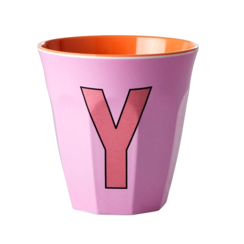 Alphabet Melamine Cup Letter Y on Pink by Rice DK