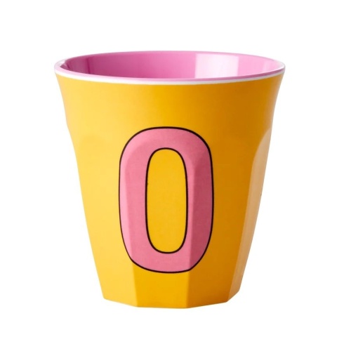 Alphabet Melamine Cup Letter O on Apricot by Rice DK