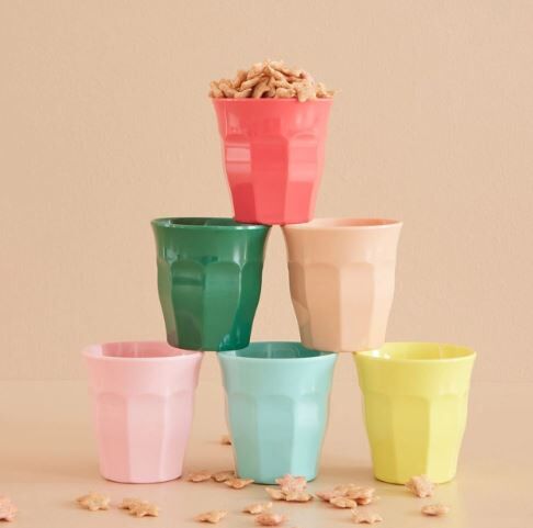 Set of 6 Melamine Cups Called Dance Colors By Rice