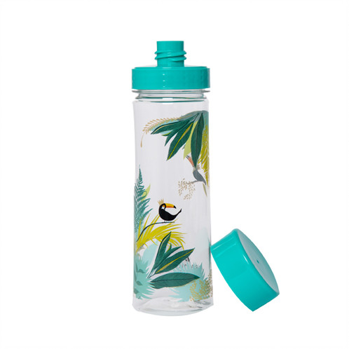 Green Tropical Toucan Print Clear Water Bottle By Sara Miller - Vibrant ...