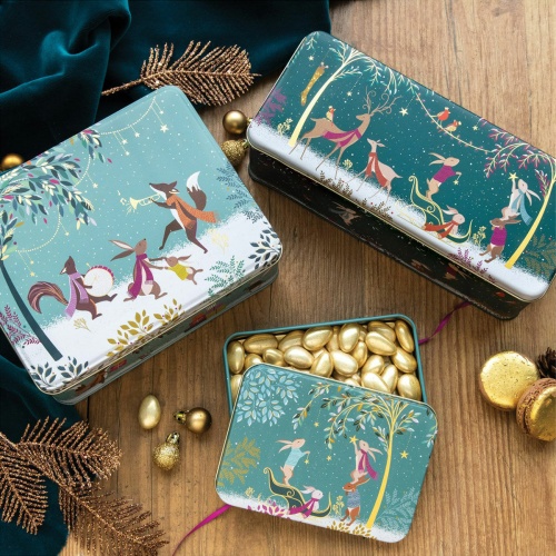 Woodland Tales Print Long Rectangular Storage Tin By Sara Miller London