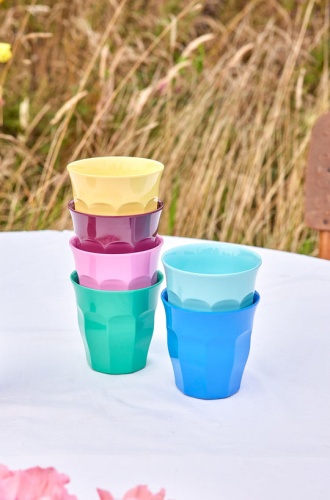 Set of 6 Melamine Cups Called Show Your Colors By Rice