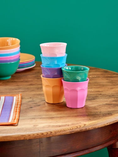 Set of 6 Melamine Cups Called La Joie De Vivre By Rice