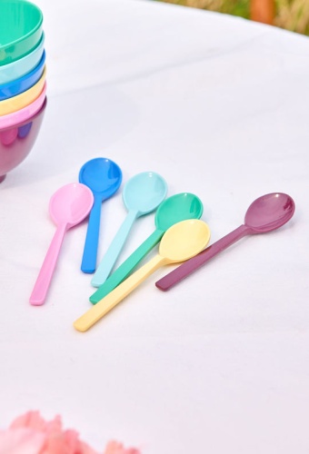 Set of 6 Melamine Teaspoon  Show Your Colors Collection By Rice