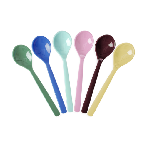 Set of 6 Melamine Teaspoon  Show Your Colors Collection By Rice