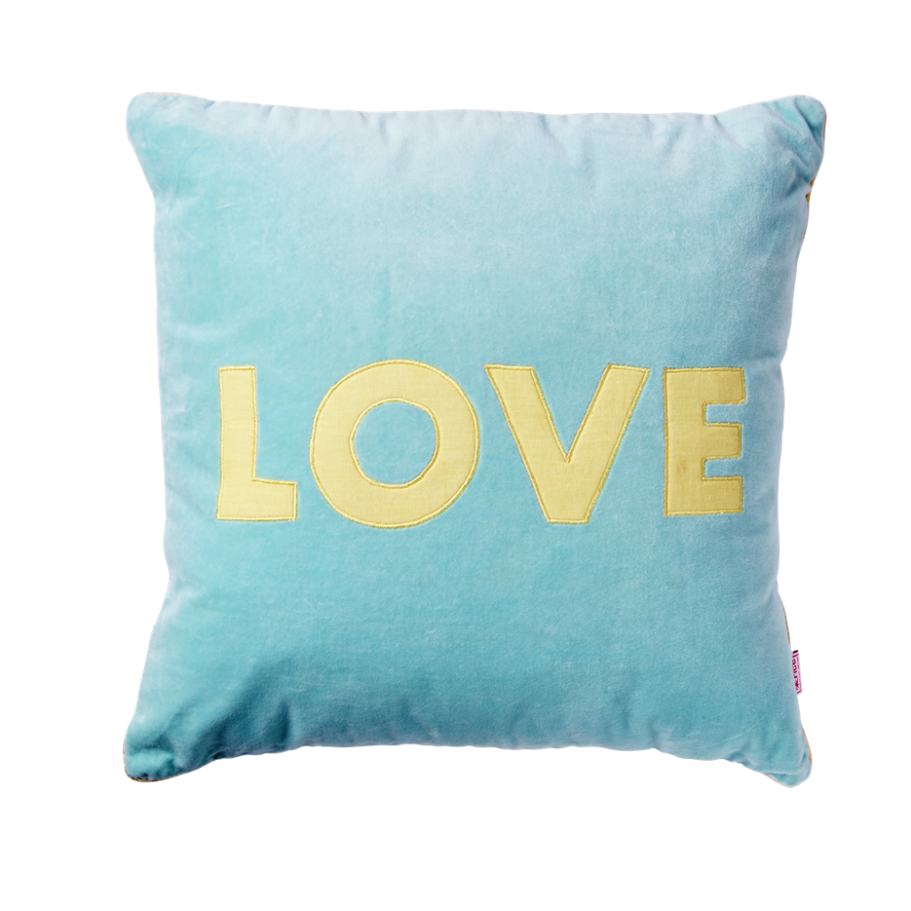 Square Dark Mint Velvet Cushion 