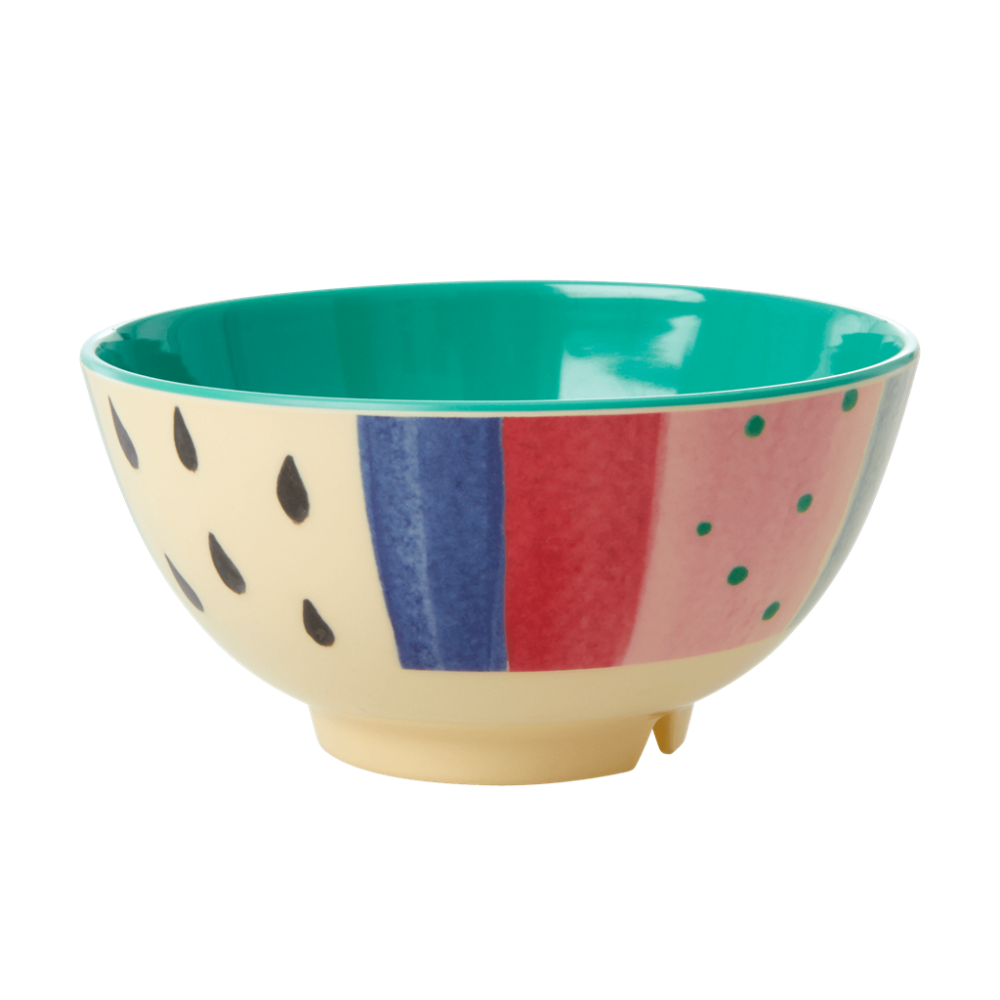 Colourful Stripe Print Melamine Bowl Rice DK - Vibrant Home