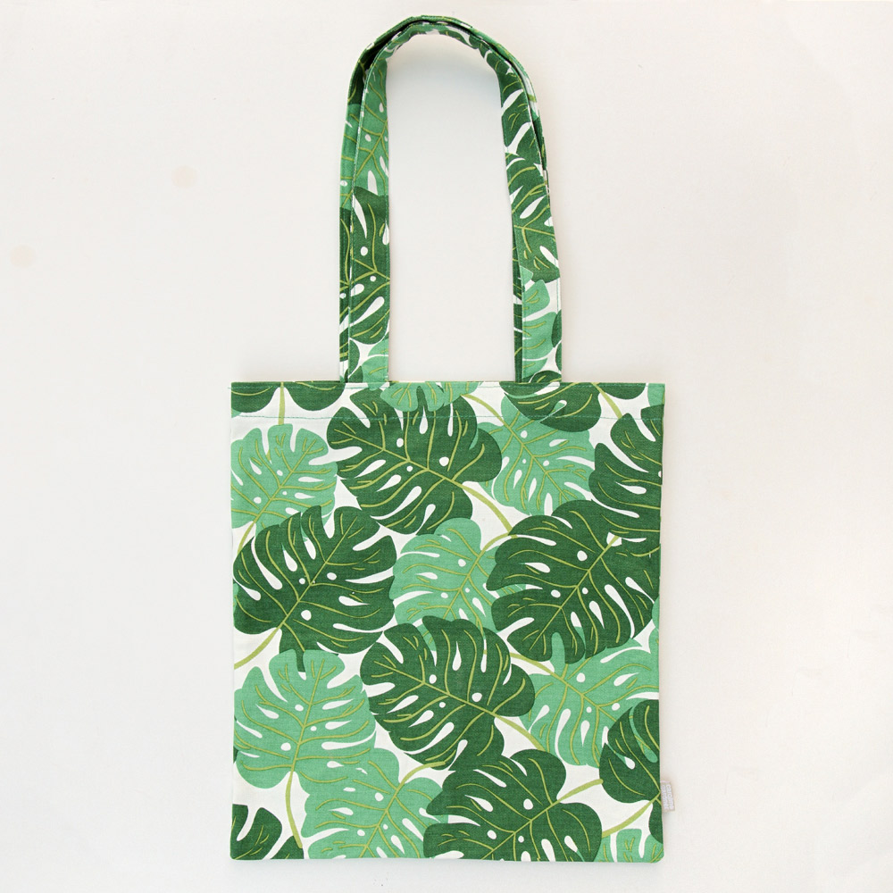 Tropical Green Leaf Canvas Tote Bag By Caroline Gardner - Vibrant Home