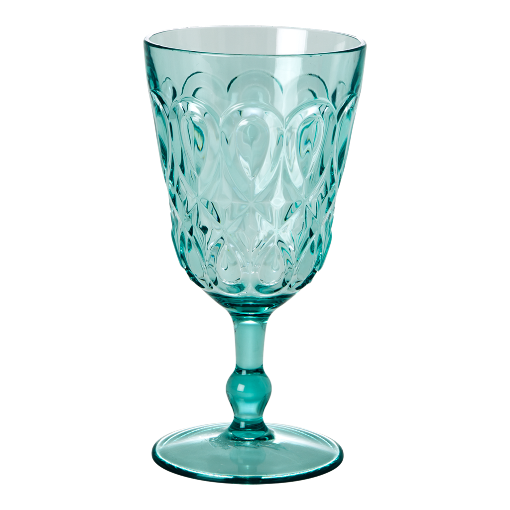 Download Mint Blue Swirl Embossed Acrylic Wine Glass Rice DK - Vibrant Home