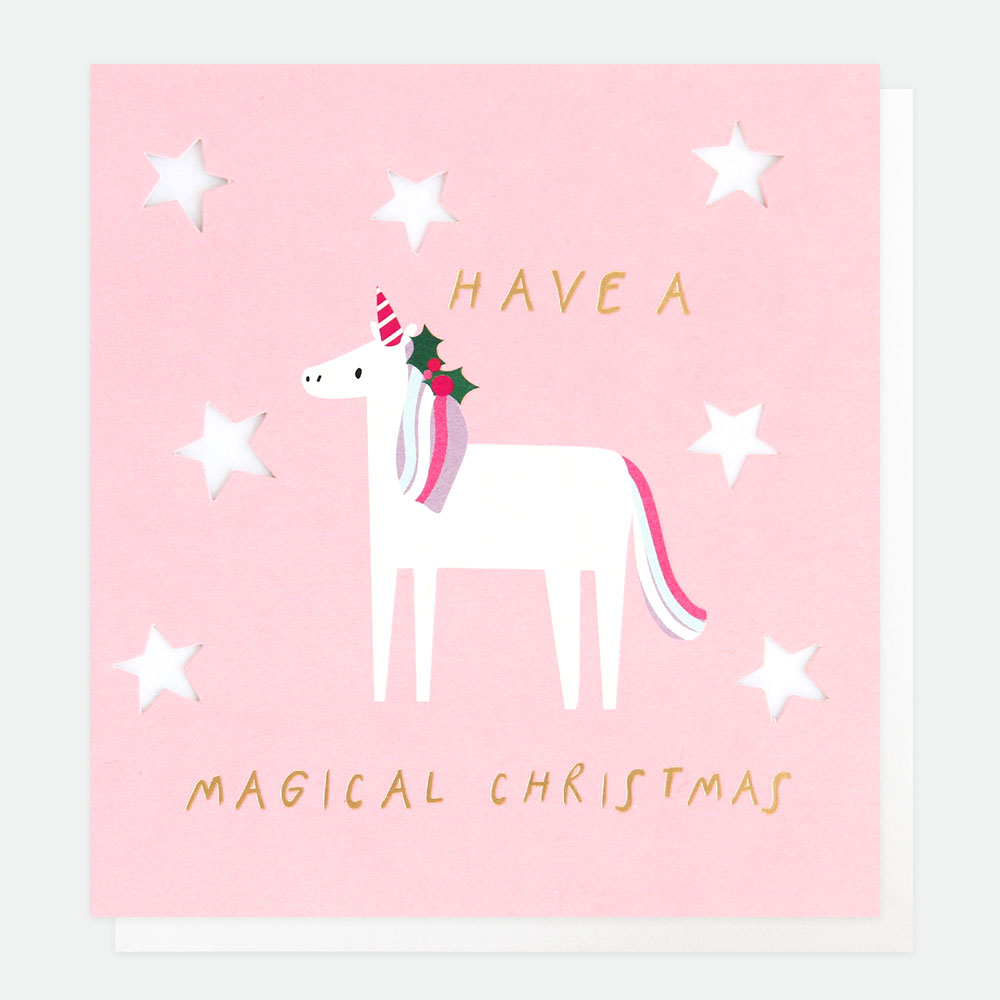 Unicorn Christmas Card By Caroline Gardner - Vibrant Home