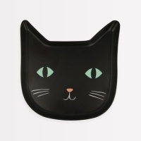 Black Cat Shaped Melamine Plate By Meri Meri