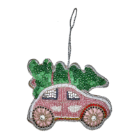 Car Shaped Beaded Hanging Ornament By Rice