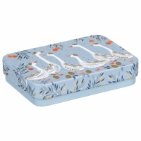 Geese Christmas Print Small Rectangular Pocket Tins By Sara Miller