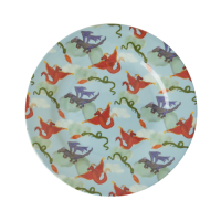 Dragon Print Melamine Side or Lunch Plate By Rice