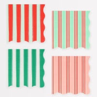 Festive Stripe Small Paper Napkins Pack of 16 By Meri Meri