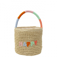 Meri Meri Woven Straw Bunny Basket - British Isles