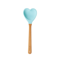 Heart Shaped Silicone Kitchen Spoons Mint Blue By Rice DK