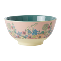 Pink Flower Collage Print Melamine Bowl Rice DK