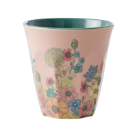 Pink Flower Collage Print Melamine Cup Rice DK